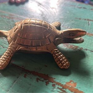 Vintage bronze lucky numbers turtle from India